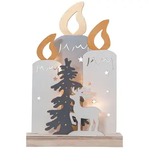 Comparateur de prix : STAR TRADING Lampe décorative LED Fauna, bougie, arbre et cerf