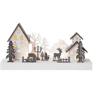 Star Trading - Décoration de Noël led Faune de village d'hiver en bois...Vendu paramazon