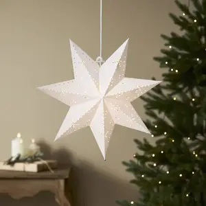 STAR TRADING Étoile en papier Classic avec douille E14, blancheVendu parluminaire