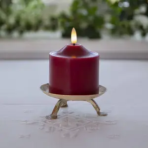 STAR TRADING Bougie LED Flamme, hauteur 9,5 cm rouge Cire véritable Fo...Vendu parluminaire