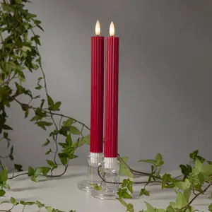 STAR TRADING Bougie LED Flamme Stripe, rouge, 25 cm, cire, batterie, s...Vendu parluminaire