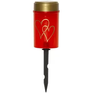 STAR TRADING Lampe sur piquet LED solaire Hearty, rouge/or, 12 cm plas...Vendu parluminaire