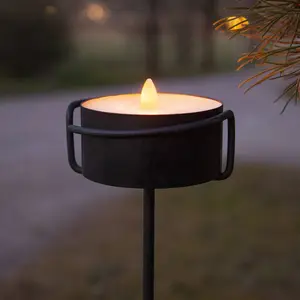 STAR TRADING Bougie LED Torch Candle noir Métal/cire Fonctionnement su...Vendu parluminaire