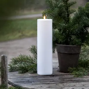STAR TRADING Bougie LED Flamme Rak 37,5 cm blanc Plastique Fonctionnement sur pilesVendu parluminaire