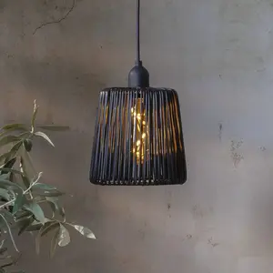 Comparateur de prix : STAR TRADING Suspension d'extérieur LED Twine noir plastique Ø 15cm ba...