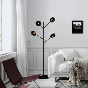 By Rydéns Turno lampe sur pied, noire, à 4 lampes pas cher