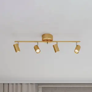 Comparateur de prix : Lampe plafonnier en 4 spots By Rydéns Correct - gold - 17,5x83 cm