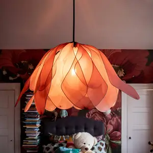 Comparateur de prix : By Rydéns Lampe à suspendre Lou Lou, rose, Ø 80 cm, tissu