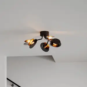 By Rydéns Turno plafonnier, noir à 6 lampesVendu parluminaire