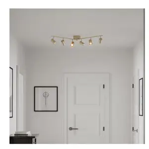 Comparateur de prix : Lampe plafonnier en 6 spots By Rydéns Correct - gold - 17,5x124 cm