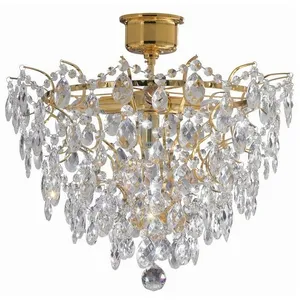 Comparateur de prix : Markslöjd Plafonnier rosendal (4x40w) en verre effet cristal et métal doré