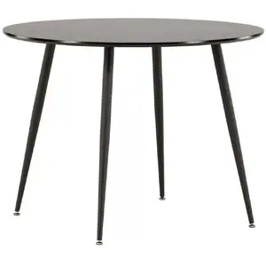 Table à manger ronde plaza 100cm noir pas cher