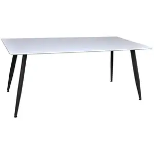 Table à manger rectangulaire en bois de couleur blanche pas cher