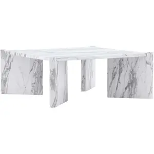 Comparateur de prix : EBUY24 Table basse carré Rogaland marbre blanc
