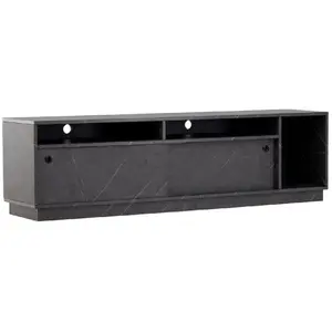 EBUY24 Girona meuble tv 2 portes, 3 étagères noir. pas cher