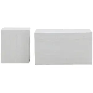 Comparateur de prix : Lot de 2 tables basses effet bois york 80cm blanc