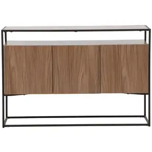 Venture Home Buffet 3 portes en bois et métal L120cm - Bois foncé
