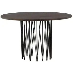 Comparateur de prix : Table à Manger Ronde Design "Stone" 120cm Marron