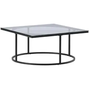 Comparateur de prix : Table basse design en verre skanor 90cm noir