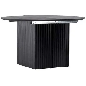 Comparateur de prix : Venture Home Matilda table de salle à manger Ø130cm, extenstible avec plateaux supplémentaires noir.