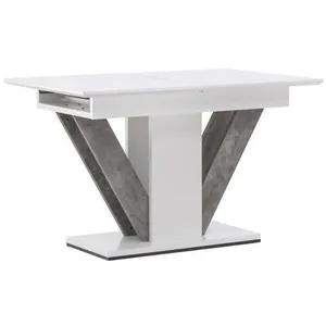 Comparateur de prix : EBUY24 Disa table de salle à manger 80x120cm, extenstible avec plateaux supplémentaires blanc.