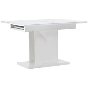 Table à manger extensible pluto 120-160cm blanc