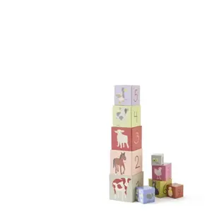 Kid's Concept Cubes à empiler en carton Aiden pas cher