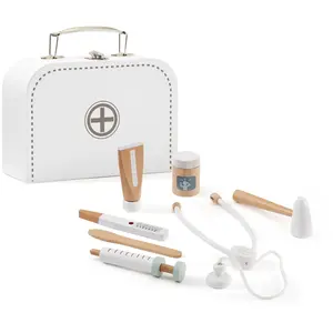 Kid's Concept - Malette de docteur en carton et bois Blanc taille unique pas cher