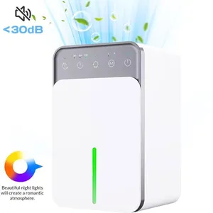 ZENGEST Déshumidificateur électrique-1200 ml-Lumière LED 7 couleurs - Arrêt automatique-Portable-Pet déshumidificateur pour caveChambreVendu parcdiscount