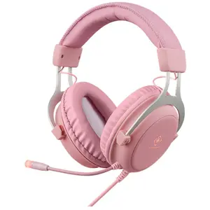 GAMING - WHITE LINE WH85 - Casque gaming LED, haut-parleurs stéréo 57mm, Cuir PU, PC/MAC/Console/Mobile, Blanc pas cher