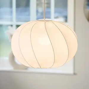 PR Home Suspension Olivia, abat-jour textile, blanc, Ø 50 cm pas cher
