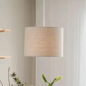 PR Home Suspension Sara, beige naturel, Ø 35 cm, textile en lin pas cher