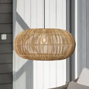 PR Home Suspension d'extérieur Zuri, rotin, Ø 61 cm, connecteurVendu parluminaire