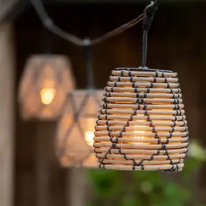 PR Home Guirlande lumineuse d'extérieur Lollo, aspect rotin, à 5 lampe...Vendu parluminaire
