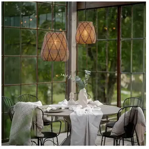 PR Home Suspension d'extérieur Lollo, aspect rotin naturel, Ø 28 cmVendu parluminaire