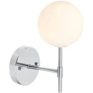 PR Home Applique murale Sigma S, chrome/opale, à 1 lampe 25 cm verreVendu parluminaire