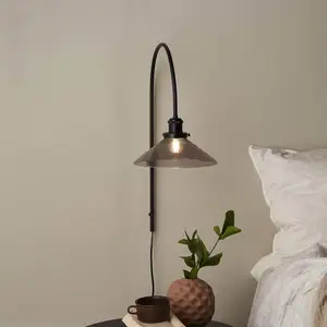 PR Home Applique murale August, noir, verre lisse, Ø 25 cm pas cher