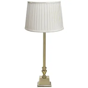 PR Home Lampe de table Linné Sofia Plissé 66 cm blanc/or Lin pas cher
