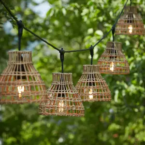 PR Home Sarah Guirlande lumineuse d'extérieur à 5 lampes en rotinVendu parluminaire