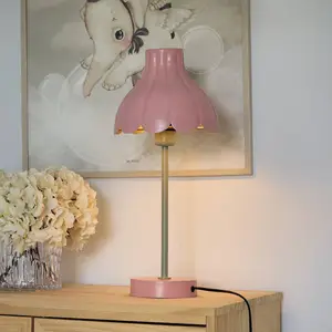 PR Home Lampe à poser Wera, rose/vert, hauteur 47 cm, métal pas cher