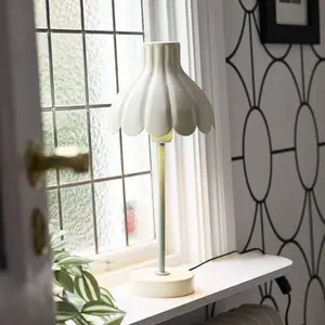 Comparateur de prix : PR Home Lampe à poser Wera, crème/vert, hauteur 47 cm, métal