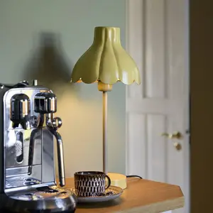 PR Home Lampe à poser Wera, jaune/vert, hauteur 47 cm, métal pas cher