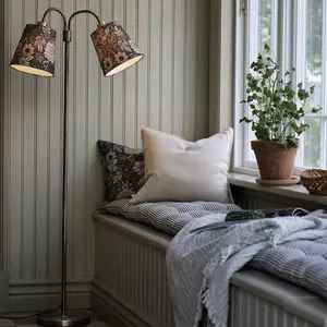 PR Home Lampadaire Amy laiton Sofia dahlia marron 150cm 2flg.Vendu parluminaire