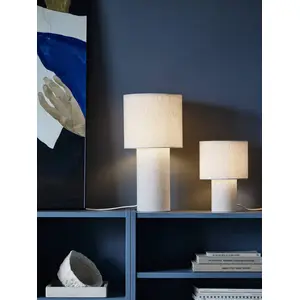 PR Home Lampe à poser Leah, beige, hauteur 46 cm, textile pas cher