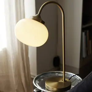PR Home Lampe à poser Elsy, laiton, verre crème, 51 cm pas cher