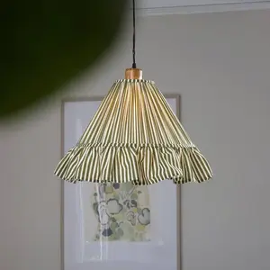 PR Home Suspension Estrid, vert mousse, tissu, Ø 40 cm, E27 pas cher