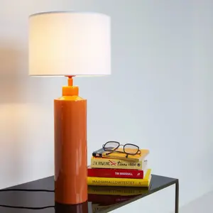 PR Home Lampe de table Solo, orange/blanc, hauteur 65 cm pas cher