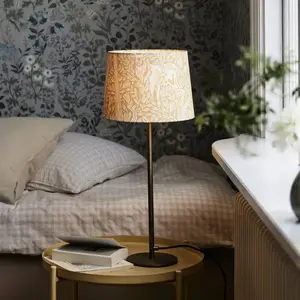 PR Home Lampe de table BASE ELDERTREE, jaune, hauteur 58 cm, tissu pas cher