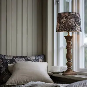 PR Home Lampe de table Lodge Sofia Dahlia marron Ø 25cm hauteur 59cm pas cher