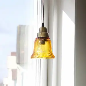 PR Home Suspension Emmi, ambre/laiton, verre, fiche, E27 pas cher